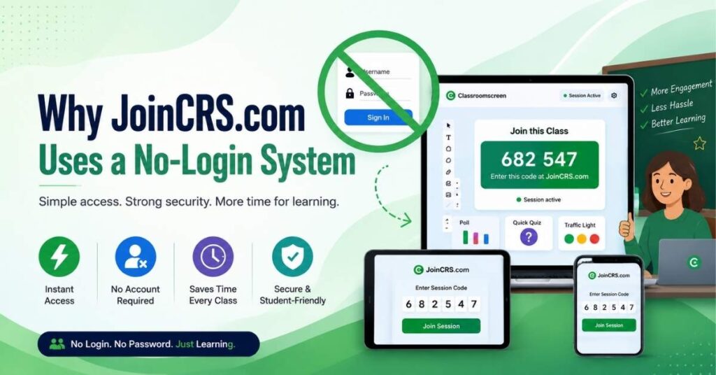 JoinCRS com: The Complete Guide to Interactive Digital Learning (2026) 2 Why JoinCRS.com Uses a No-Login System